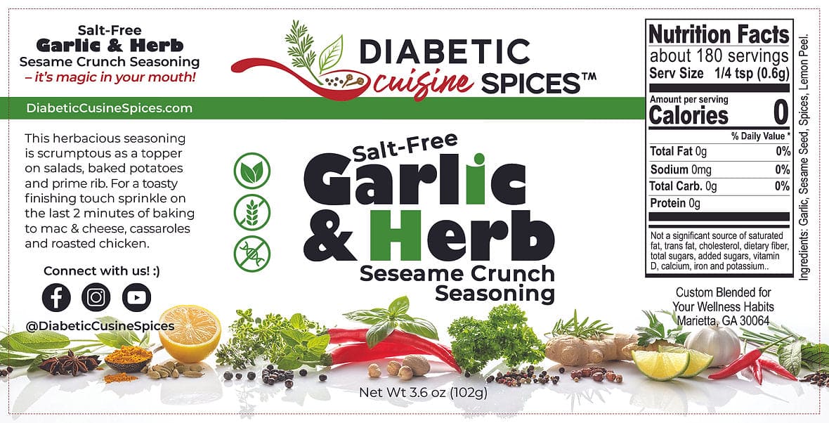 SALT-FREE GARLIC & HERB SESAME CRUNCH SEASONING